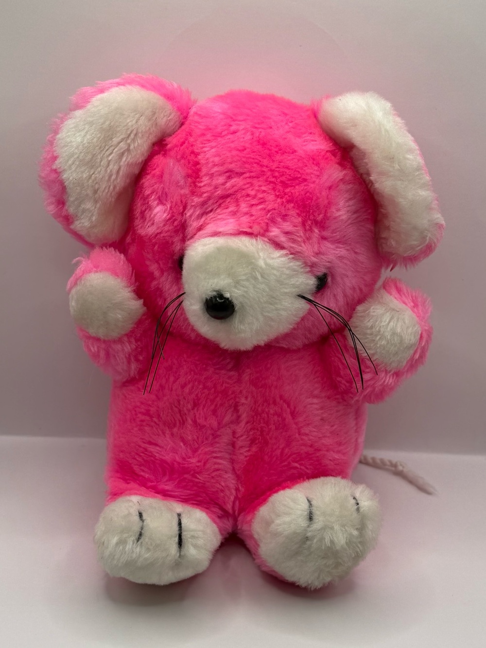 Vintage Commonwealth Pink Mouse Plush Stuffed Animal